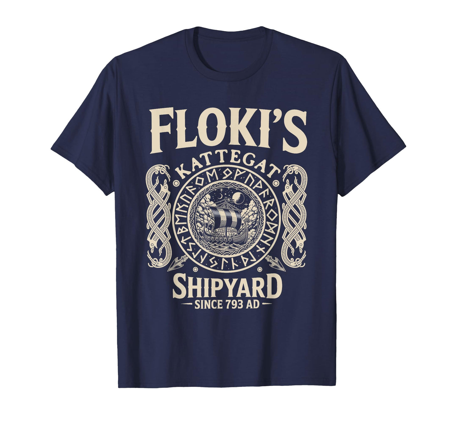 Flokis Shipyard Kattegat Viking Ship - Viking Pattern Snake T-Shirt