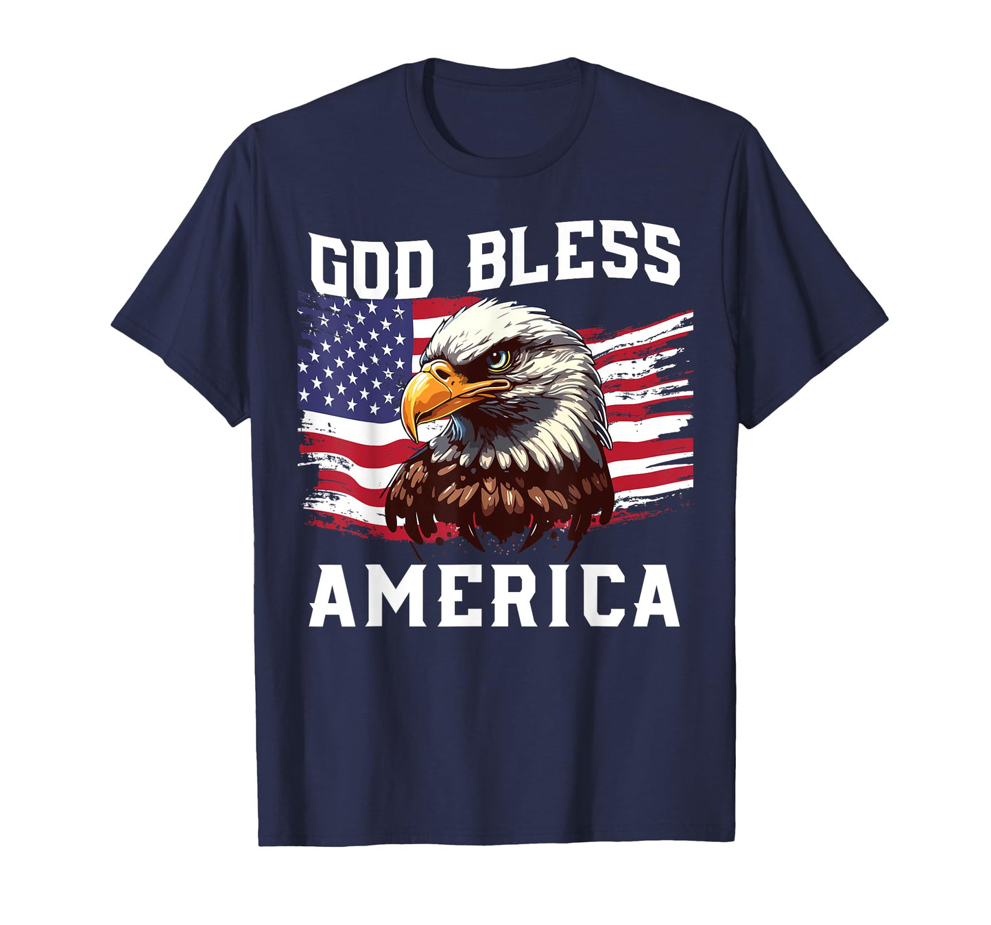 Boy God Bless America Eagle 4th July Son Toddler Patriotic T-Shirt