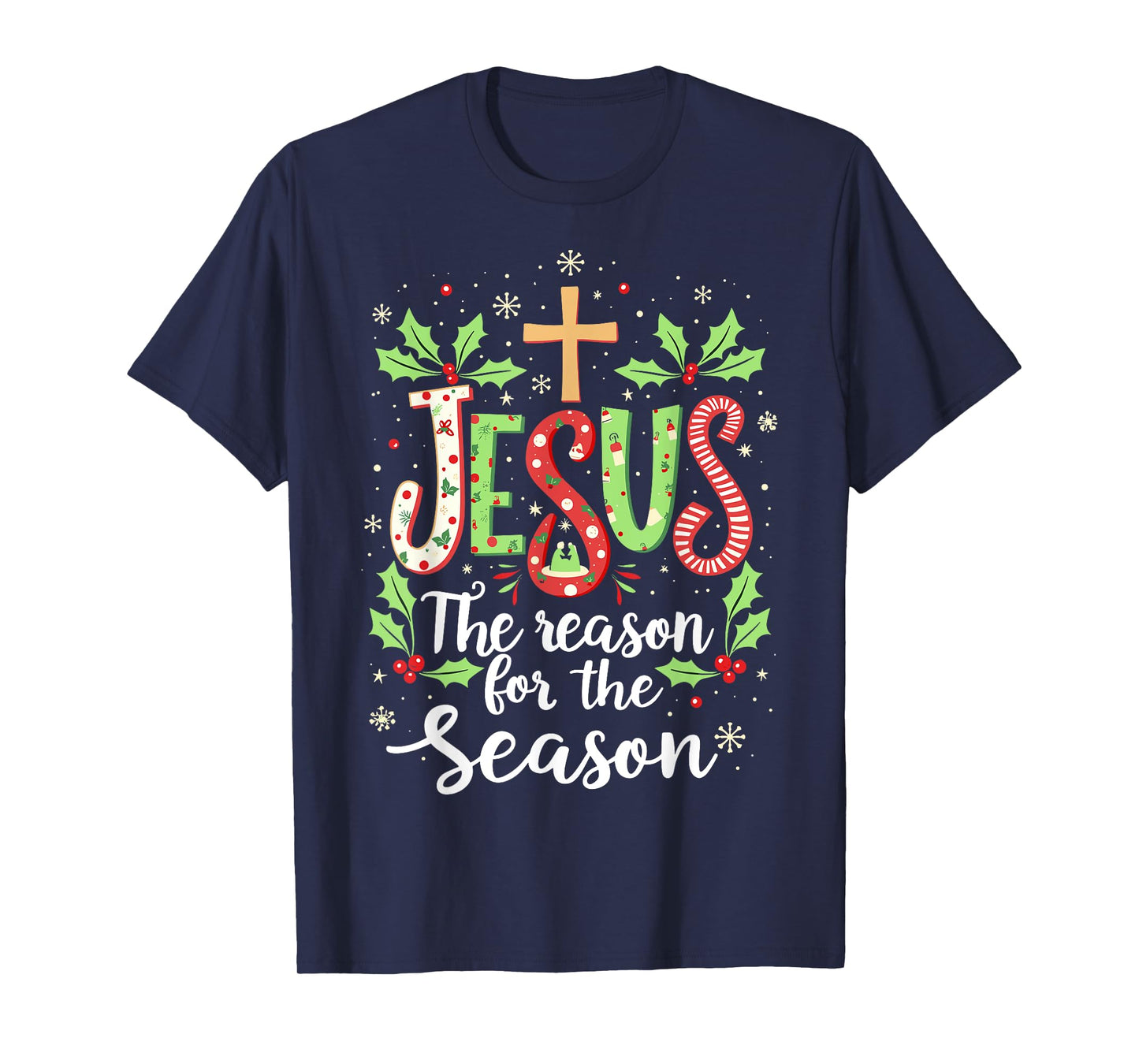 Jesus is the Reason for the Season Christmas Christian Tee T-Shirt