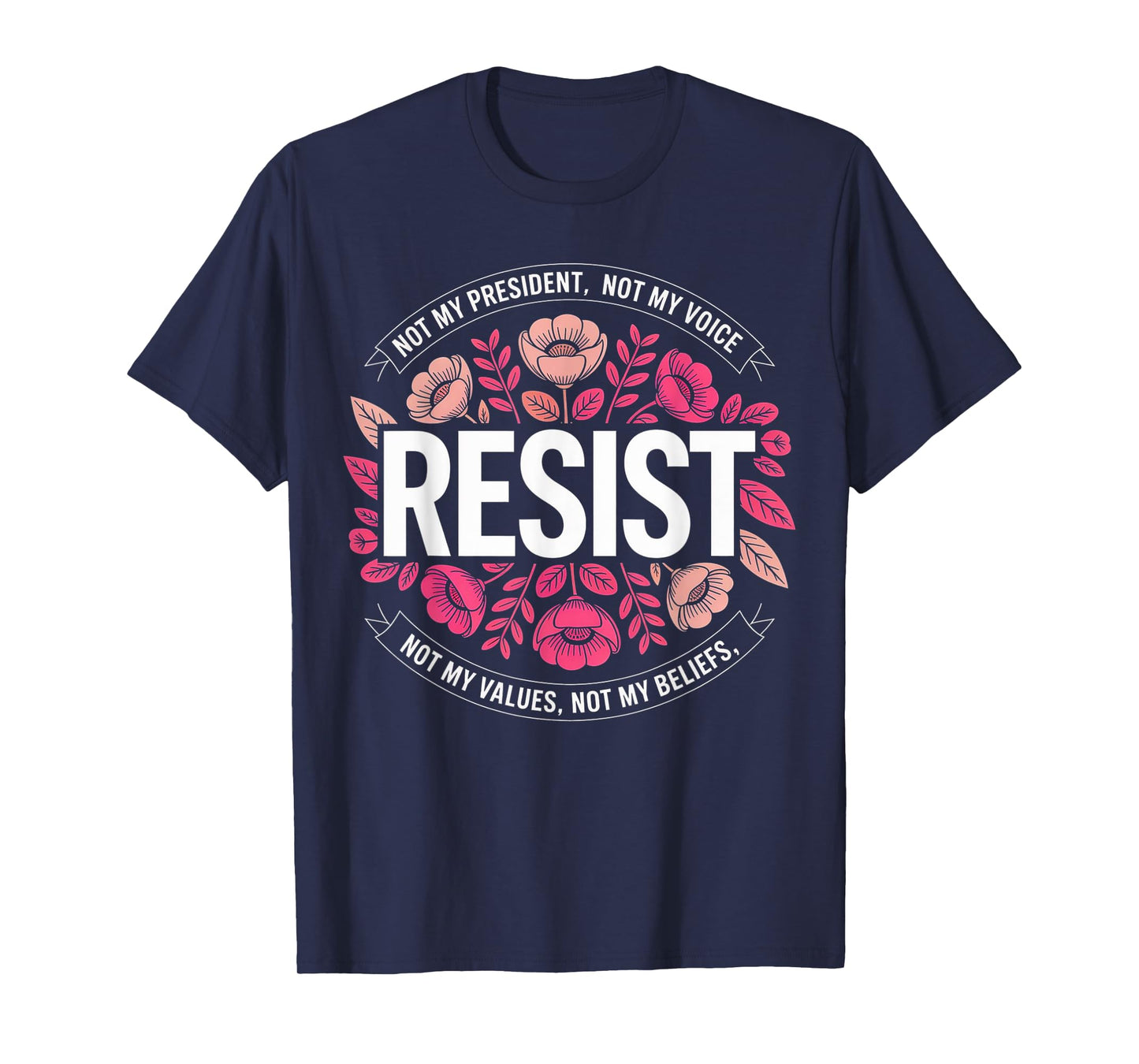 Democrat Womens Floral Resist patriotic democratic USA T-Shirt
