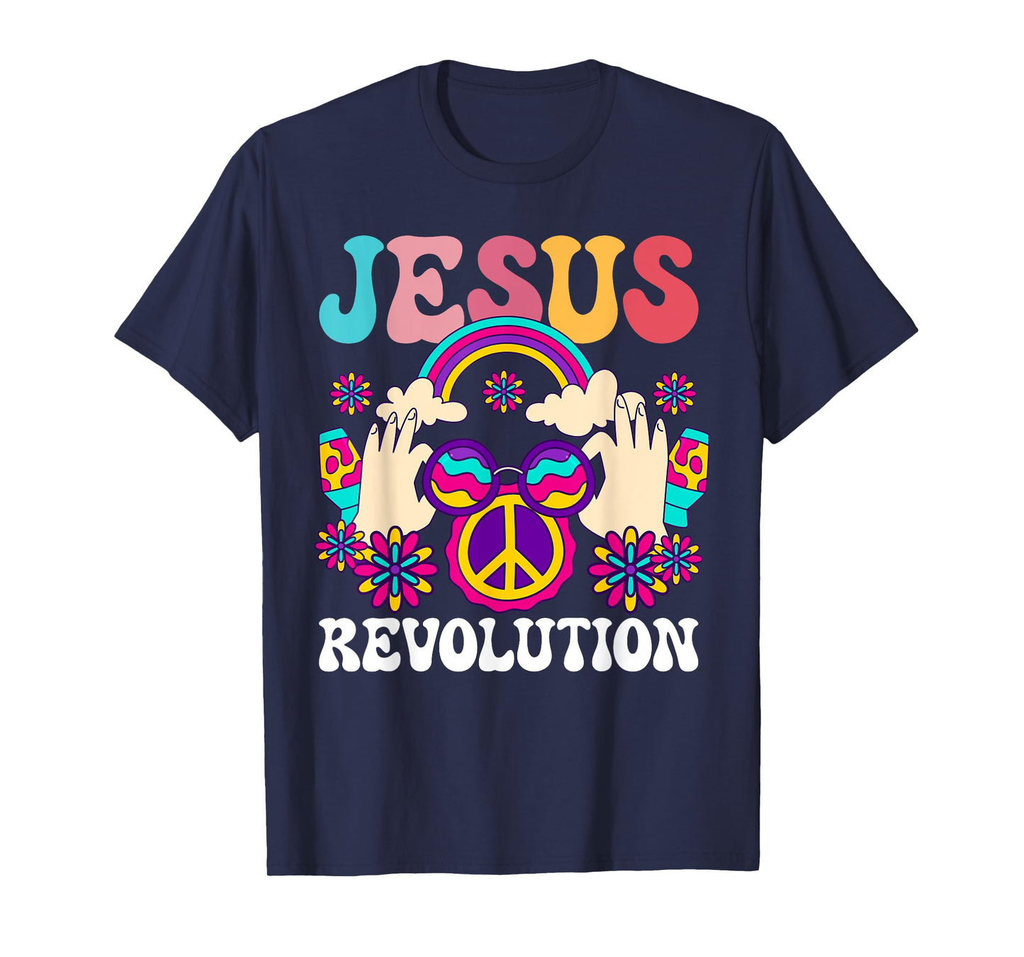 Jesus Revolution Christian Hippie Rainbow Religious Hippy T-Shirt