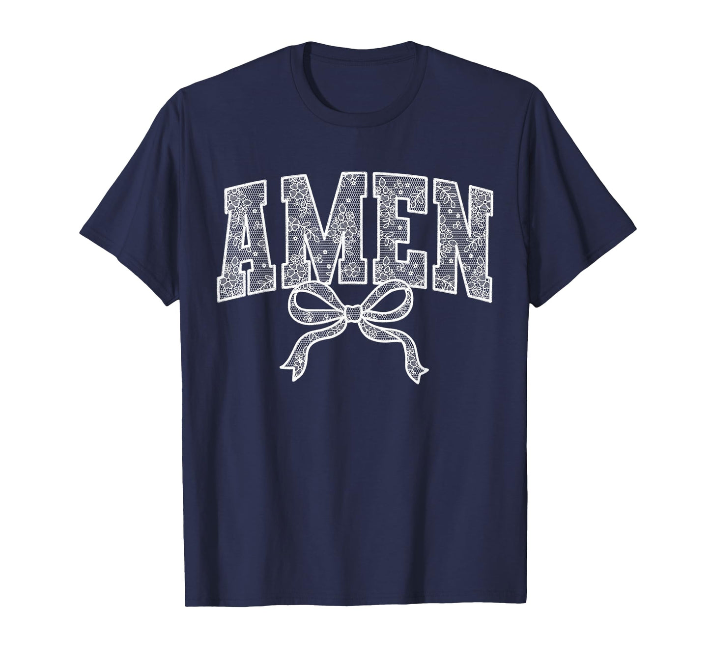 Vintage Amen Coquette Bow Floral Christian Jesus Easter Day T-Shirt