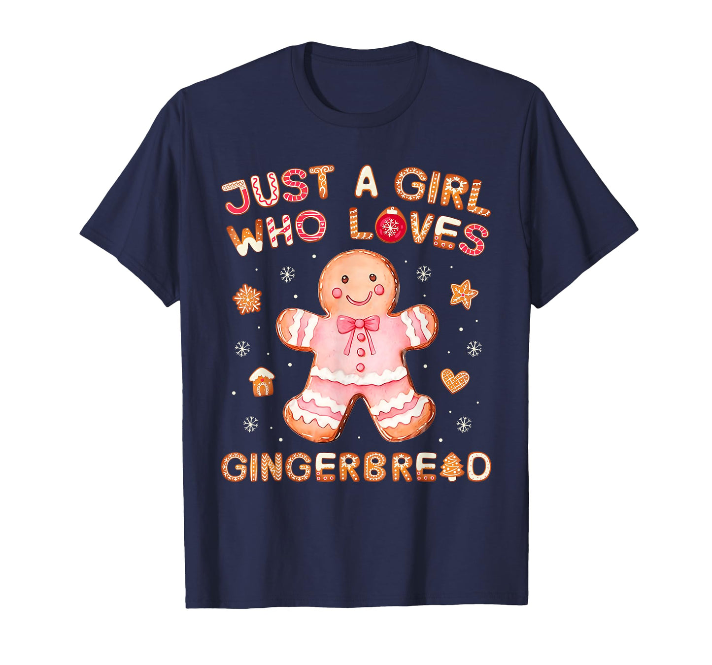 Just A Girl Who Loves Gingerbread Man Funny Christmas Womens T-Shirt
