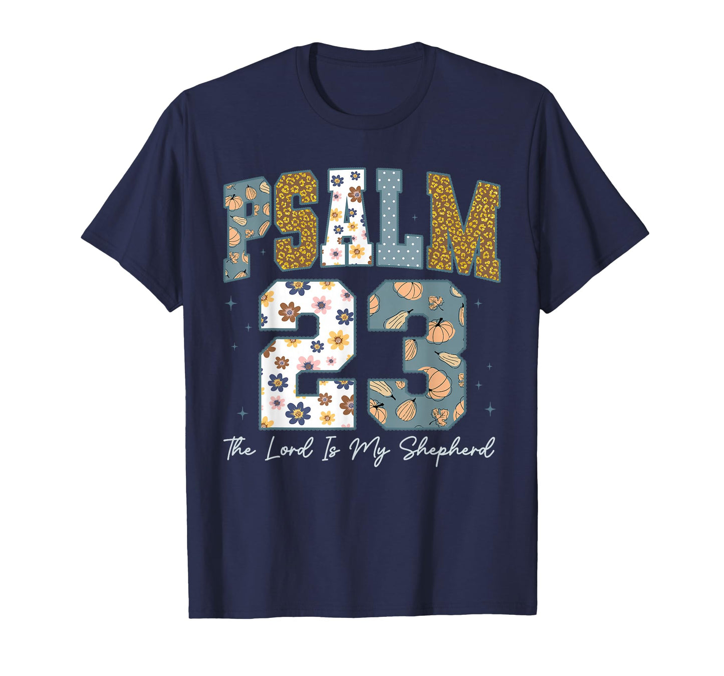 Christian Psalm 23 Retro The Lord is My Shepherd Bible Verse T-Shirt