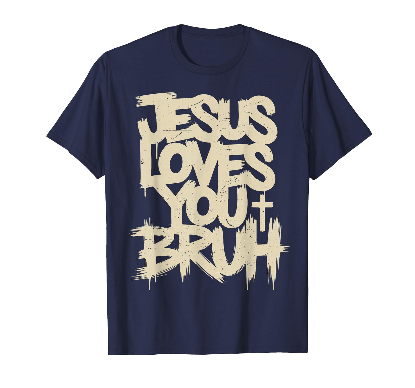 Christian Boys Jesus Loves You Bruh Funny Humor Faith T-Shirt