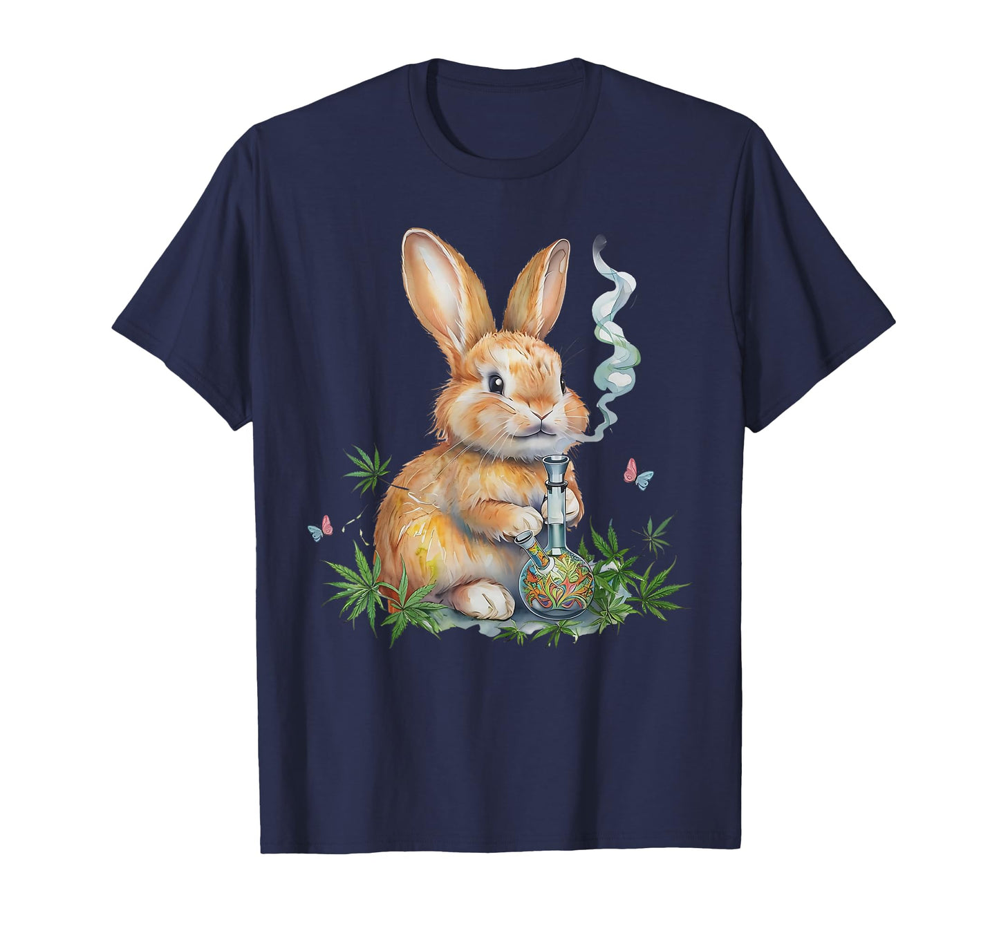 Happy 420 Easter Day Bunny Smoking Weed Marijuana Funny 420 T-Shirt