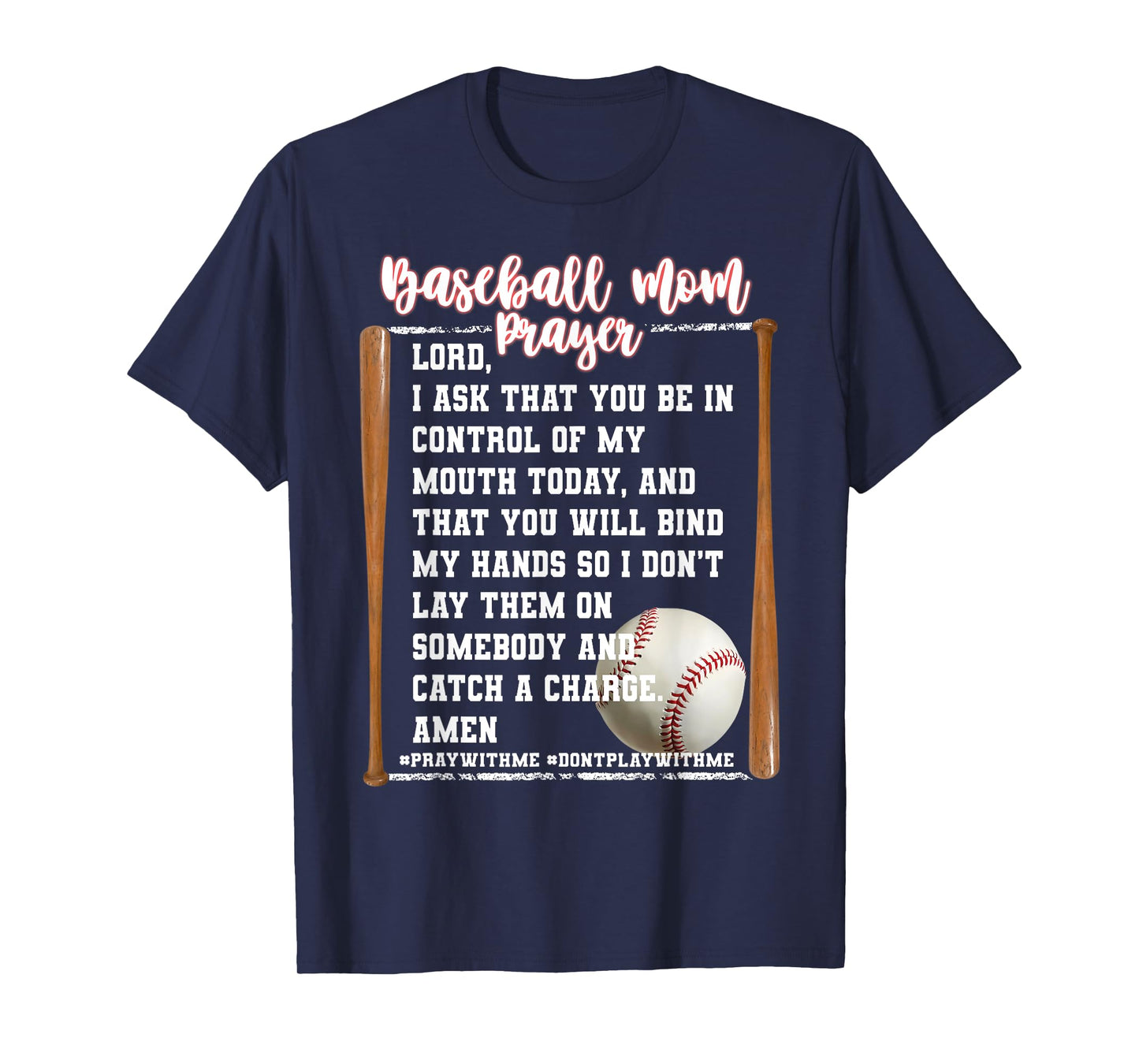 Baseball Mom Prayer Game Day Softbal Christian Religious T-Shirt