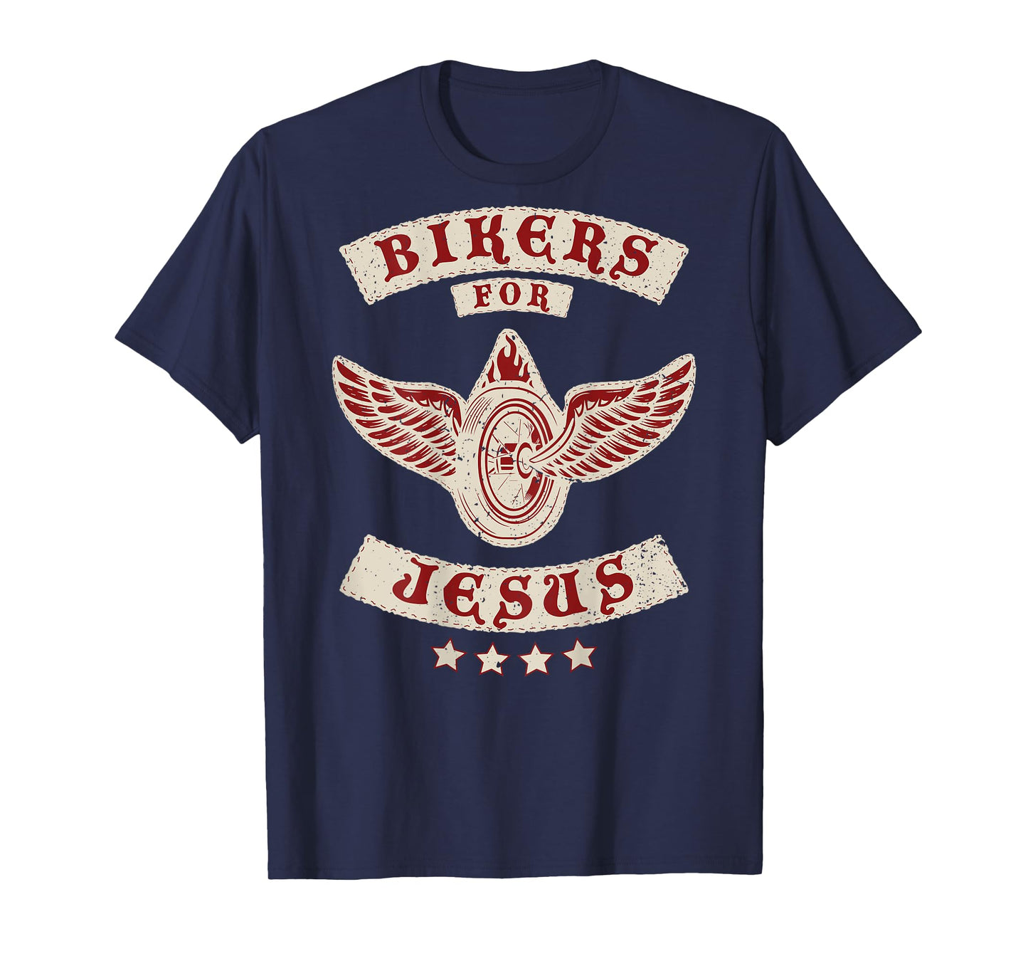 Bikers for Jesus Christian Motorcycle Patch (Design on Back) T-Shirt