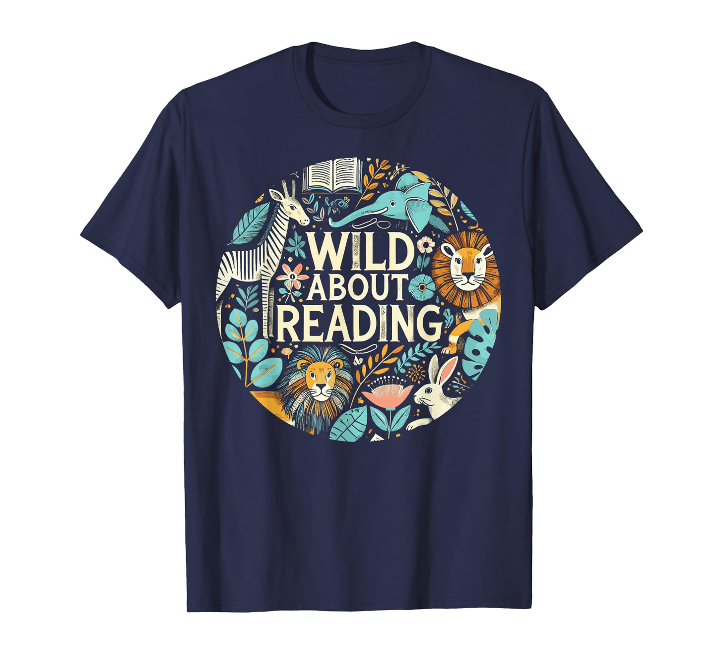 Wild About Reading Zoo Animals for Bookworm Book Reader T-Shirt
