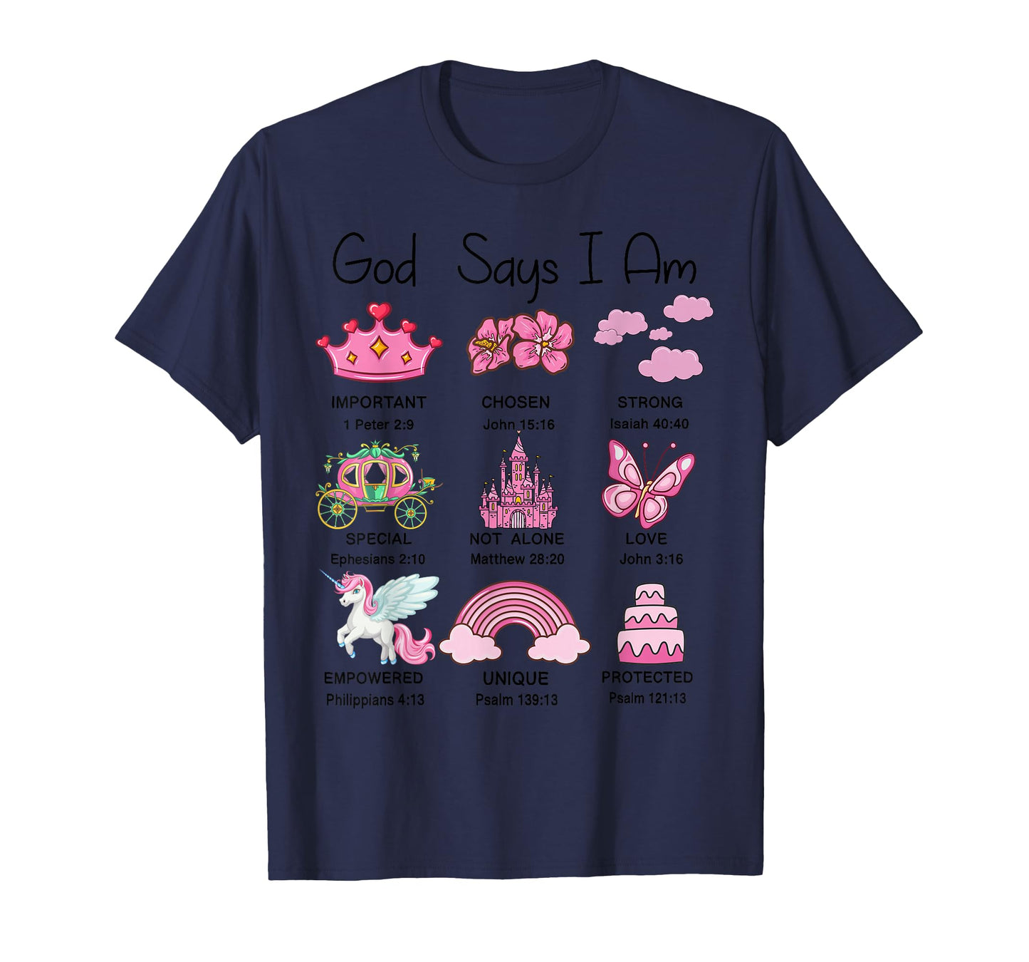 Christian Girl Toddler God Say Am Princess Bible Verse Jesus T-Shirt