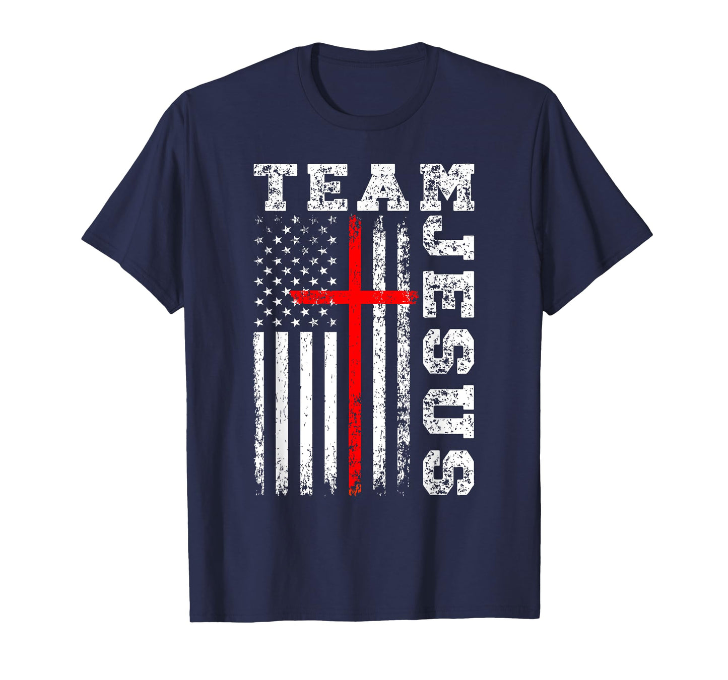 Team Jesus Cross And US Flag T-Shirt