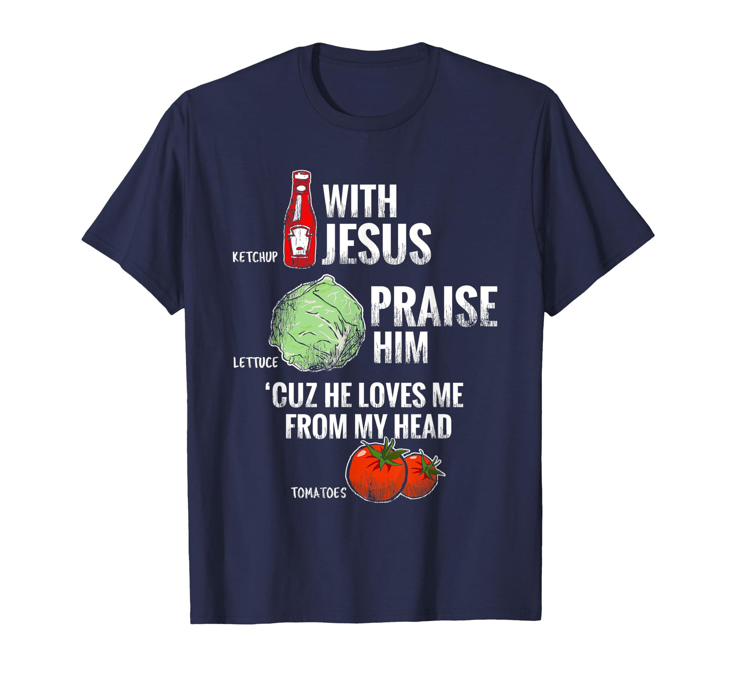 Funny Jesus Christian T-Shirt Vegetarian Tee for Word Pun