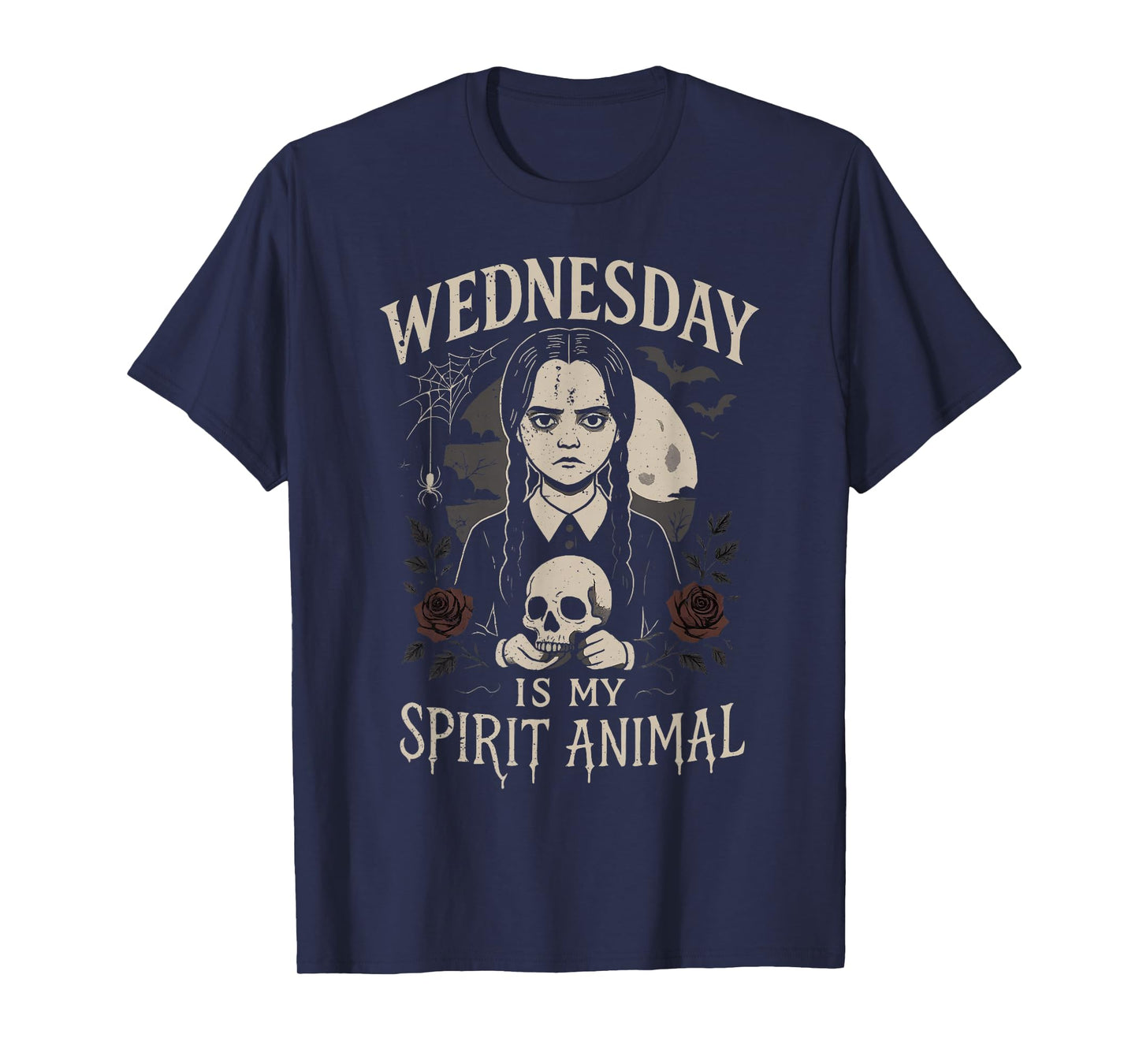 Retro Funny Wednesday is My Spirit Animal Spooky Halloween T-Shirt