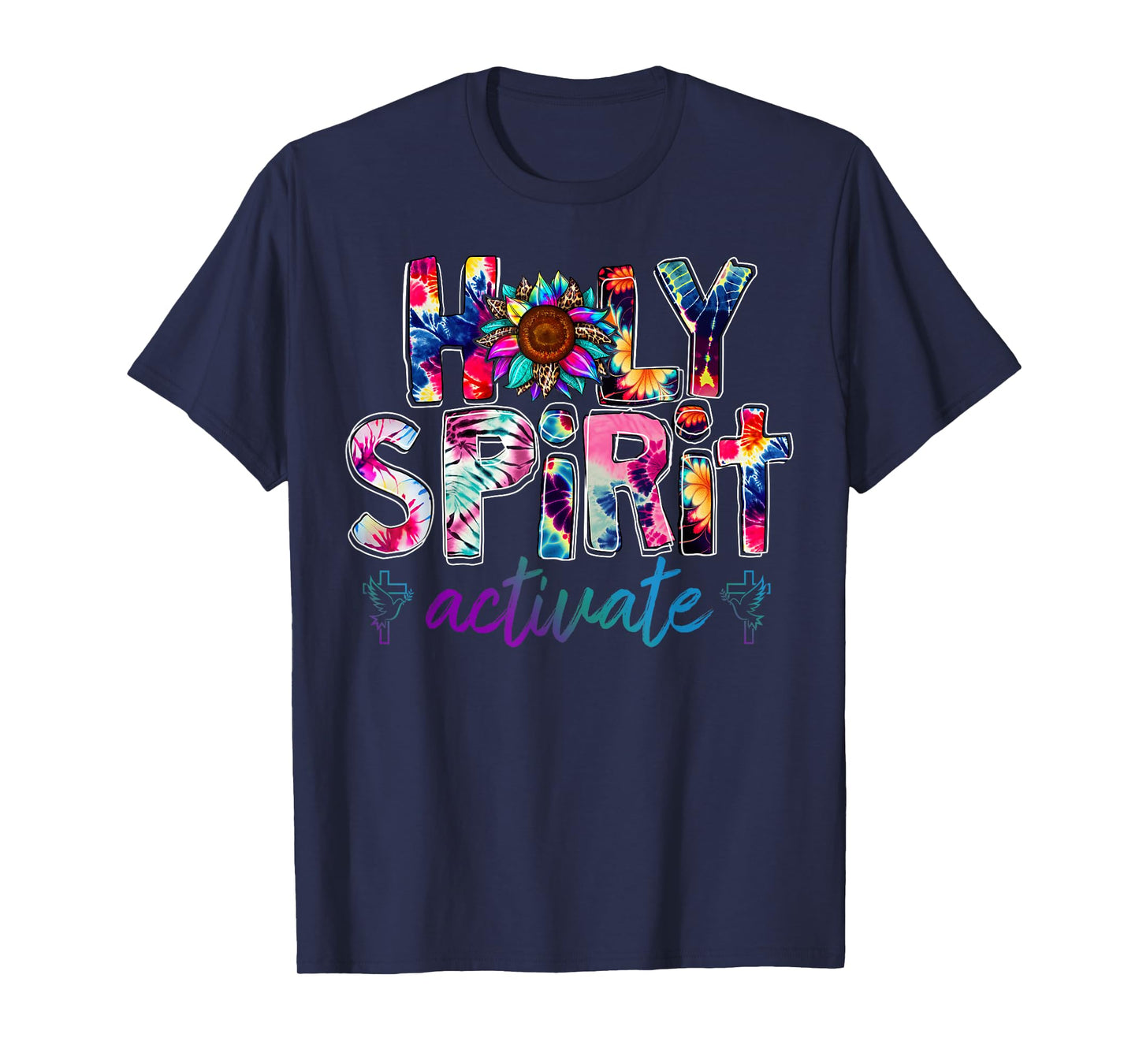Holy Spirit Activate Leopard Christians Jesus Love Tie Dye T-Shirt