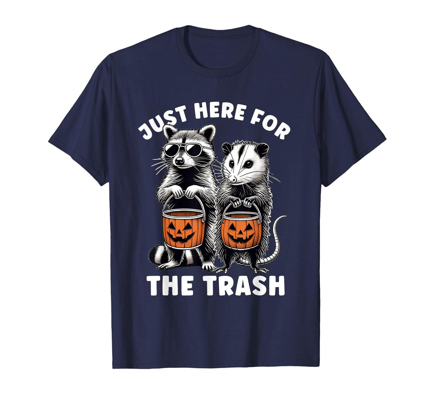 Halloween Raccoon Possum Just Here For The Trash Raccoon T-Shirt
