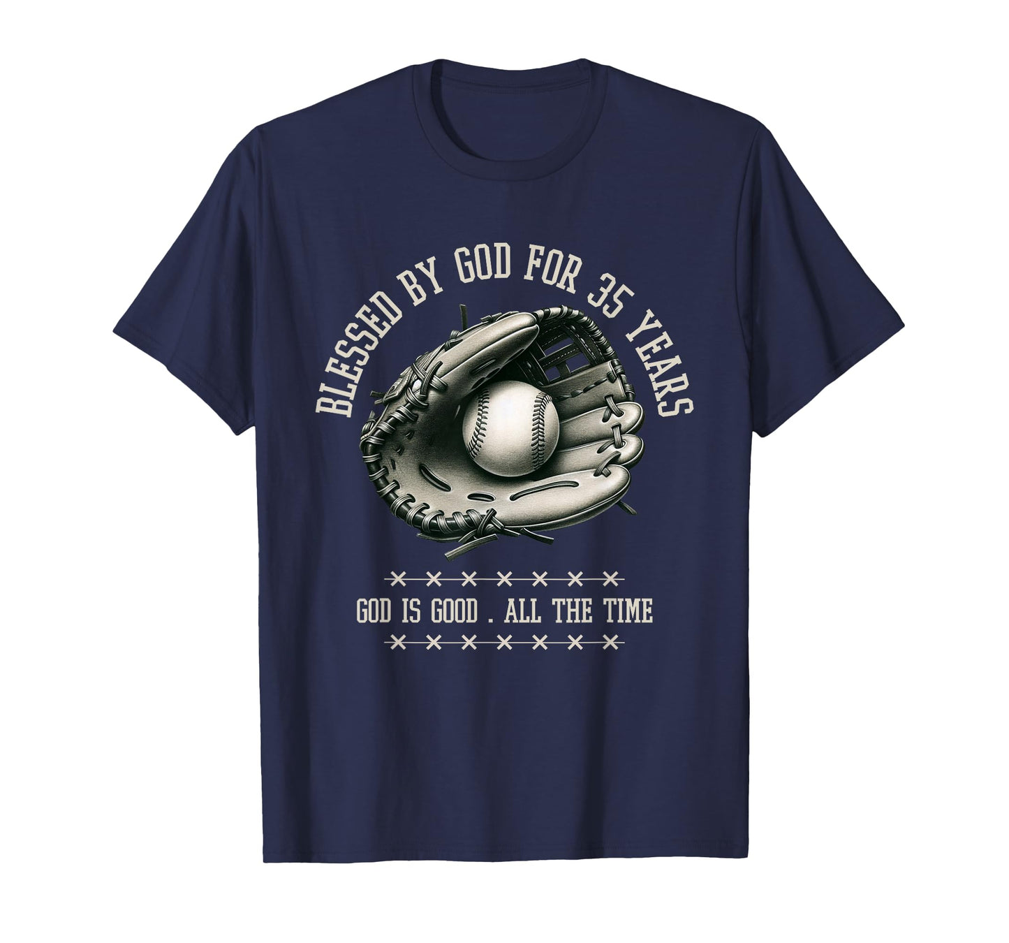 Blessed by God for 35 Years Old Baseball 35th Birthday Gifts T-Shirt