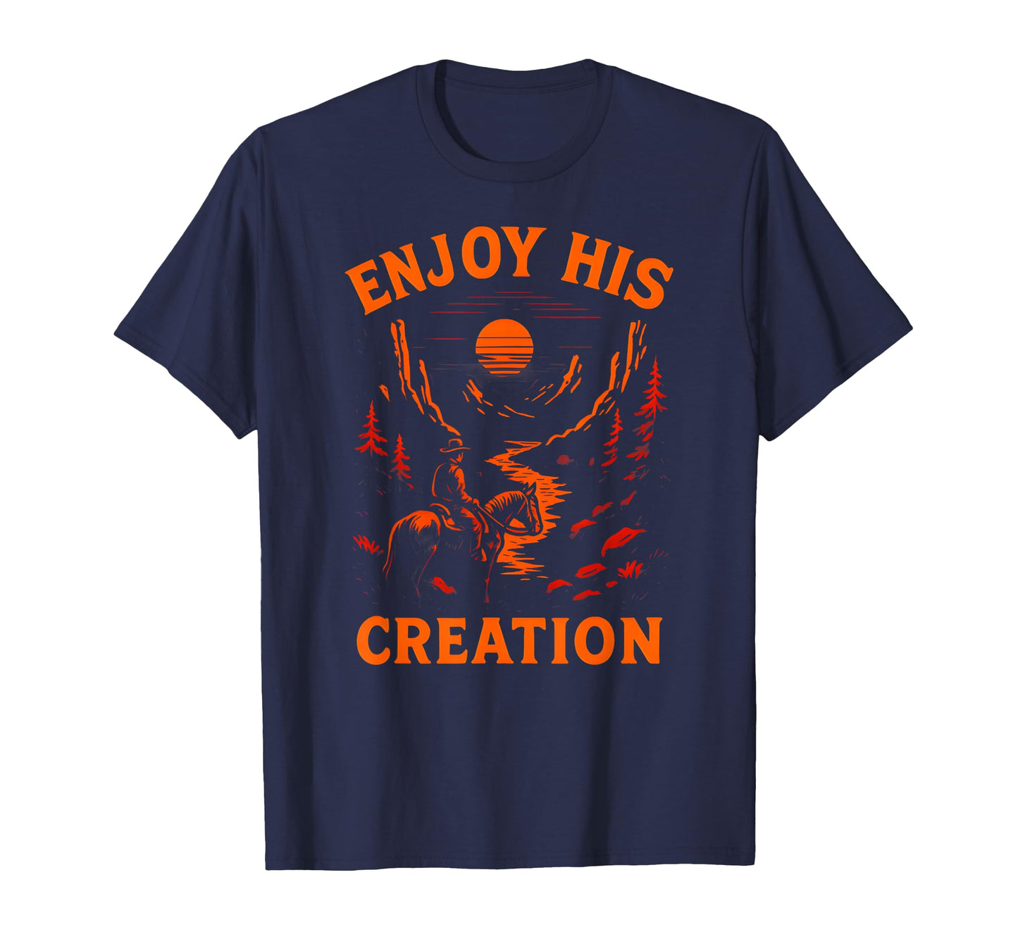 Outdoors Enjoy His Creation Vintage Mens Christian Faith T-Shirt