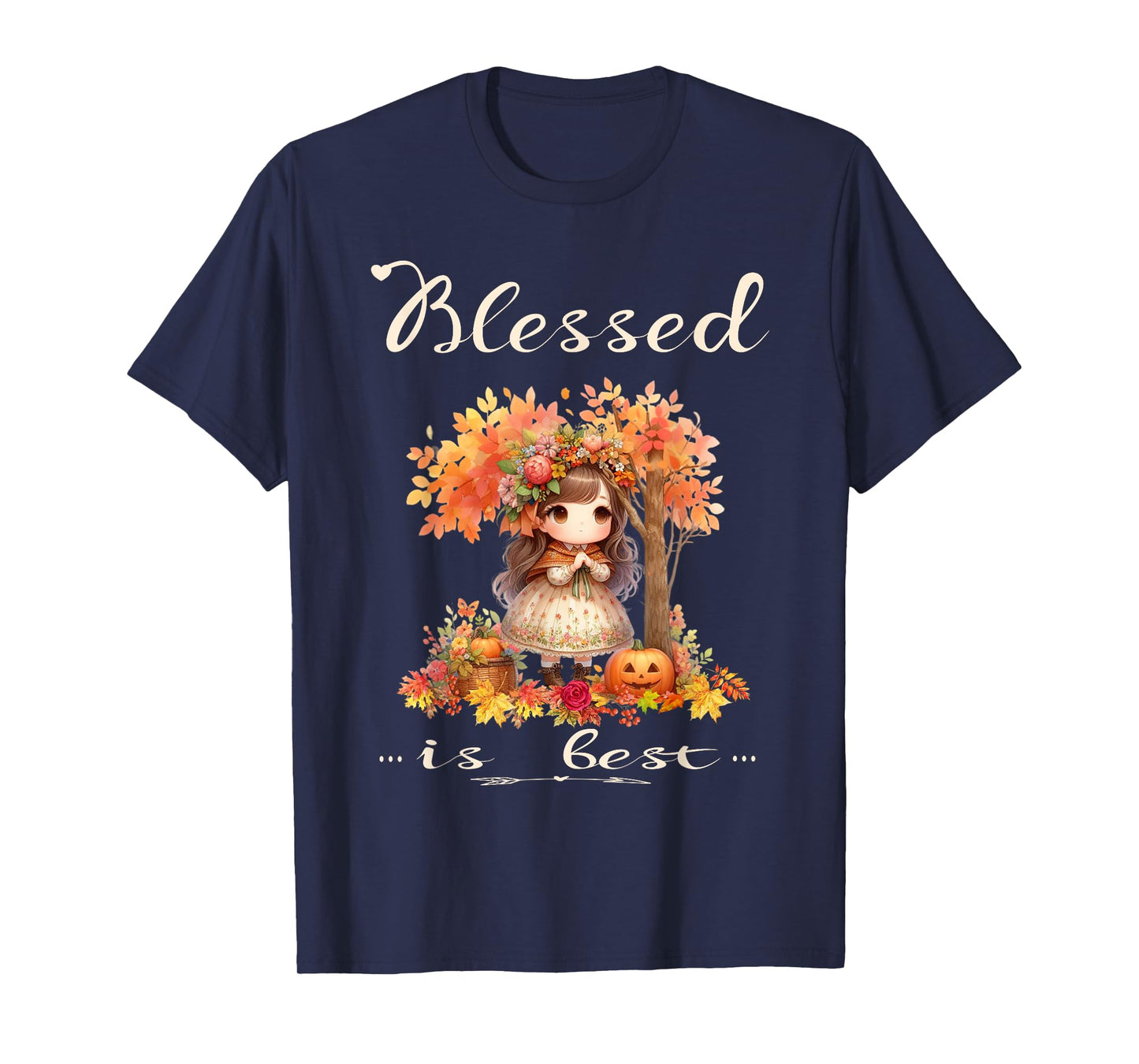 Blessed is Best Fall & Autumn Harvest Cute Vintage Girl T-Shirt
