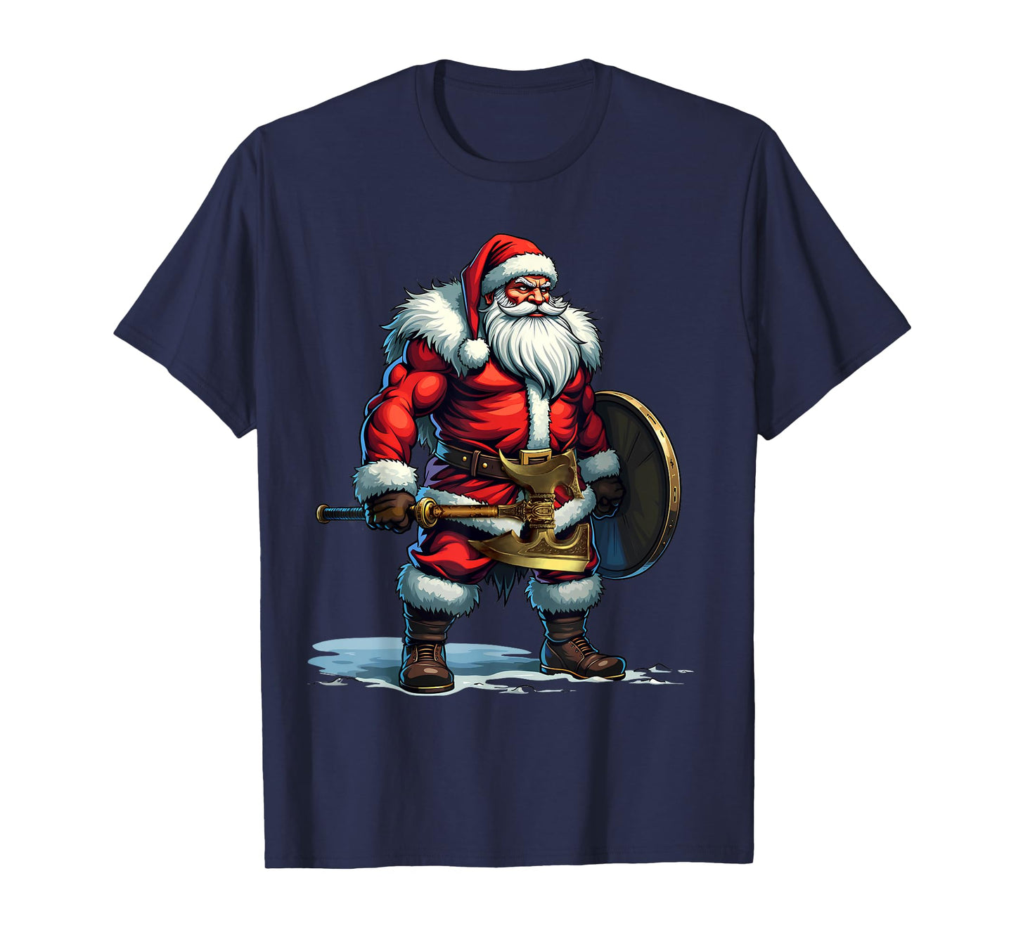 Bad Santa Claus Viking Berserker Look Christmas T-Shirt