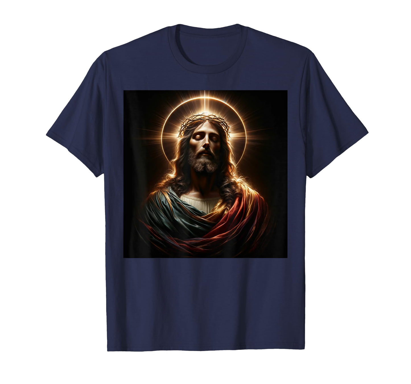 Jesus Christ Divine Crown of Thorns Christian Art T-Shirt