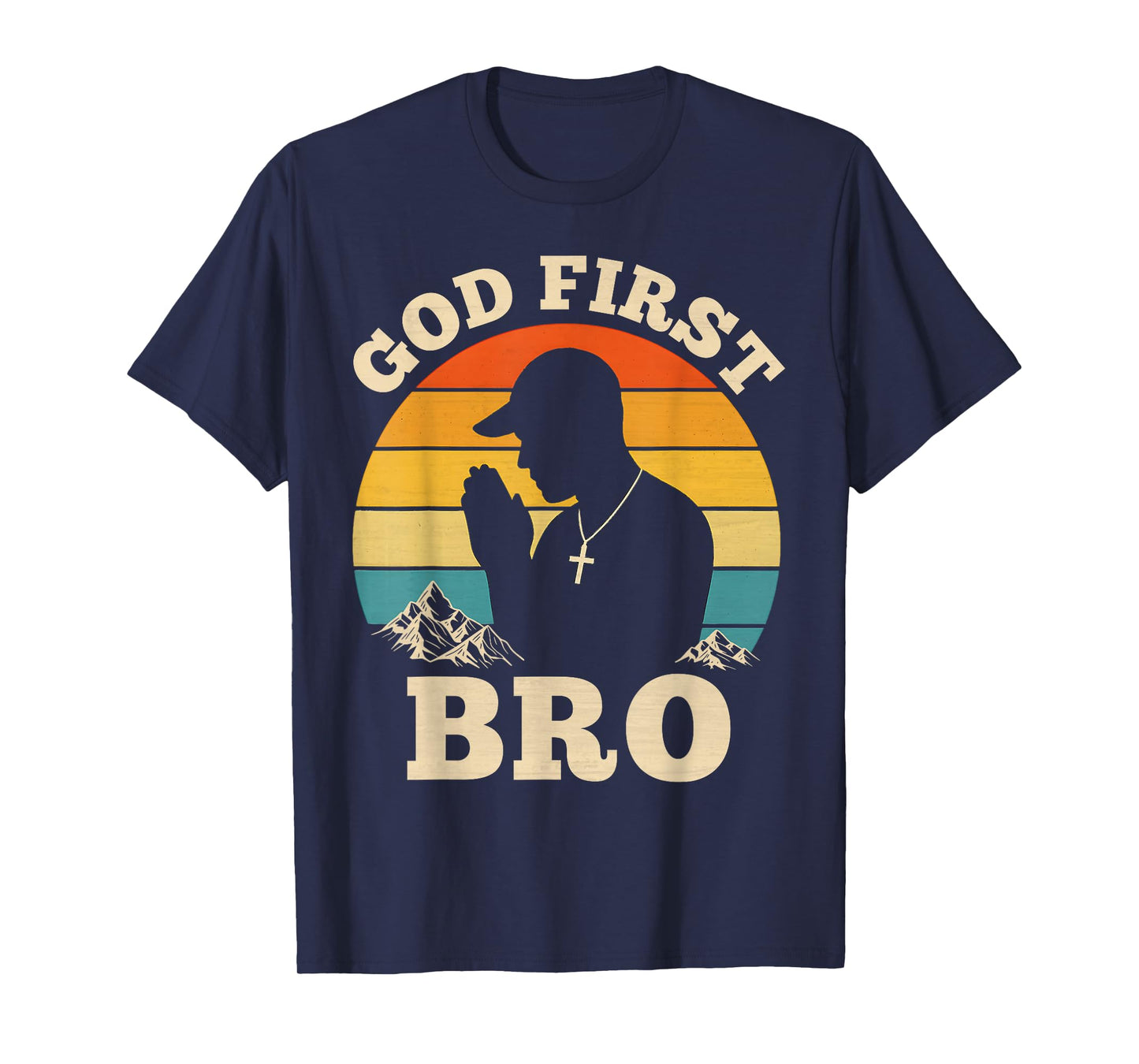 God First Bro Vintage Hip Hop Christian Teenagers Praying T-Shirt