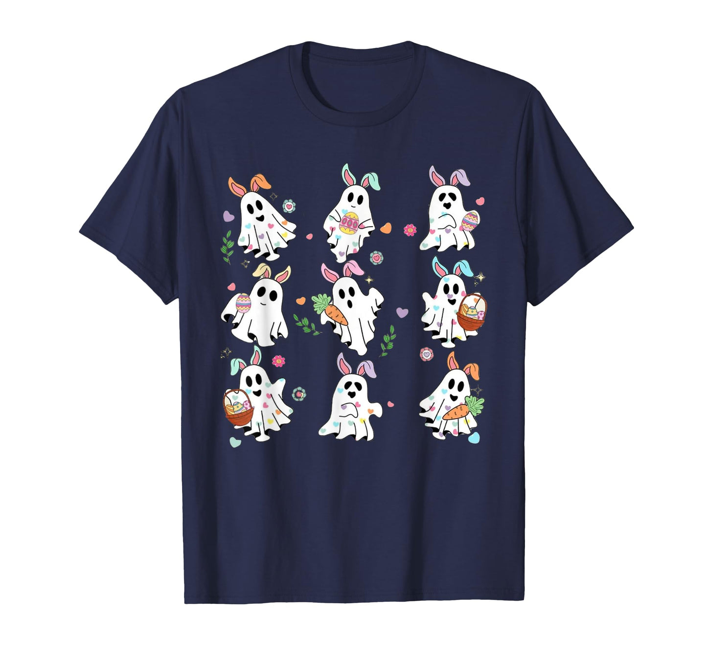 Easter Bunny Ghost Easter Tee Floral Ghostie T-Shirt