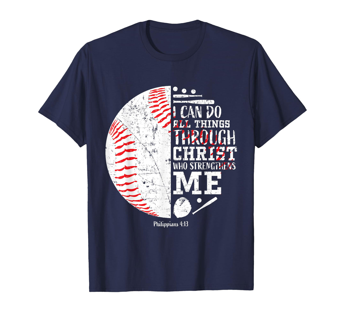Christian Baseball Philippians 4:13 I Can Do All Things T-Shirt