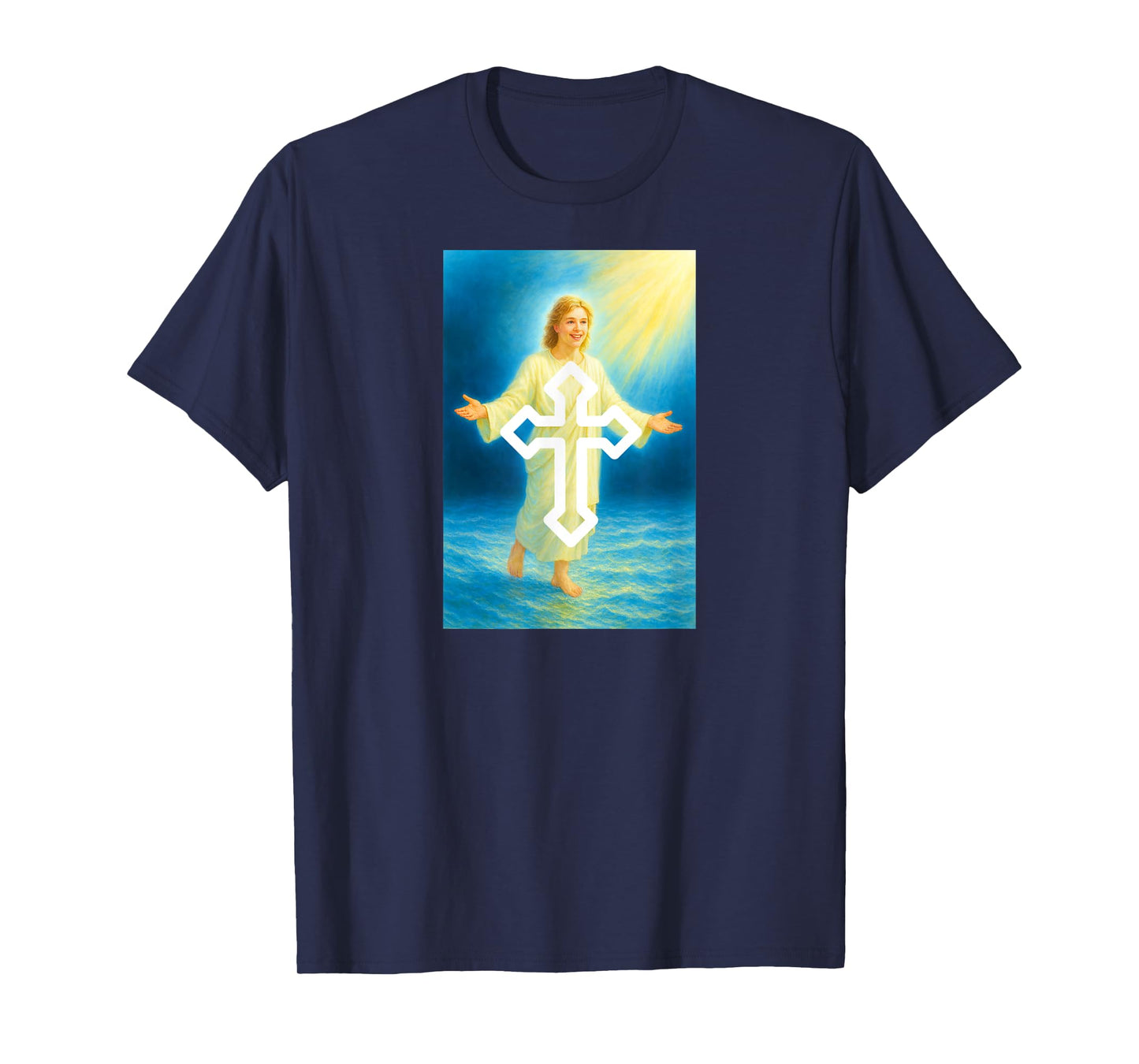 Young Jesus Cross Art | Christian Faith Spiritual Symbol T-Shirt