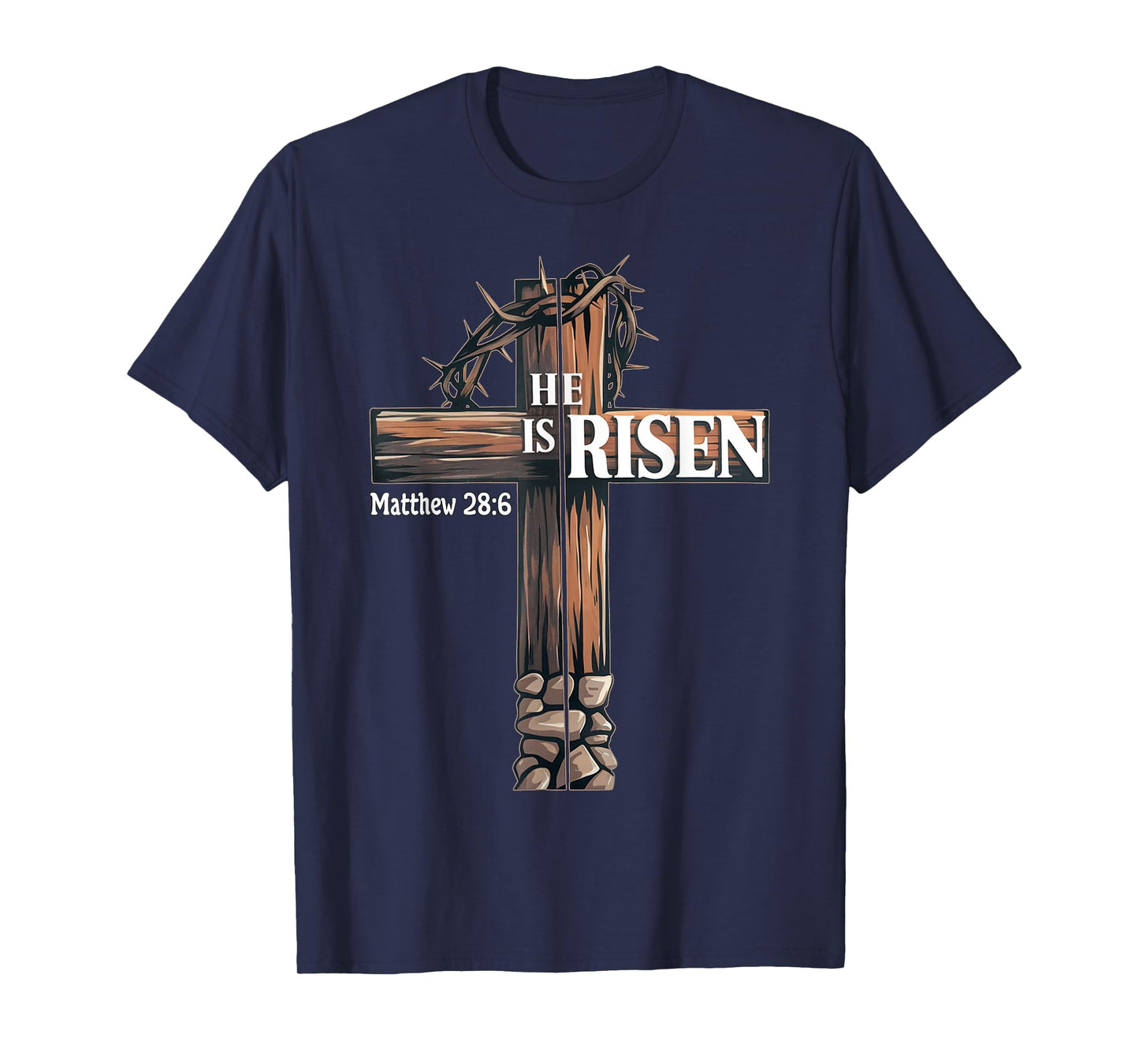 Easter Cross He Is Risen Jesus Christian Men Women Kid Youth T-Shirt