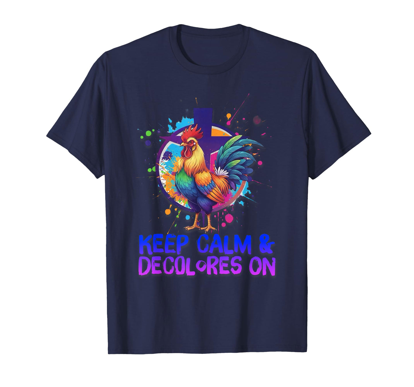 DeColores Cursillo Rainbow Rooster Catholic T-Shirt