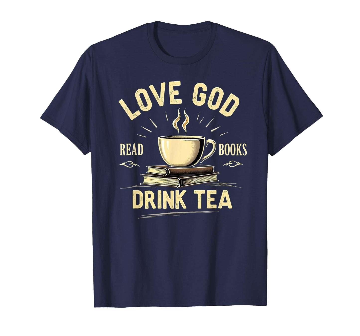 Christian Bookworm Love God Read Books Drink Tea T-Shirt