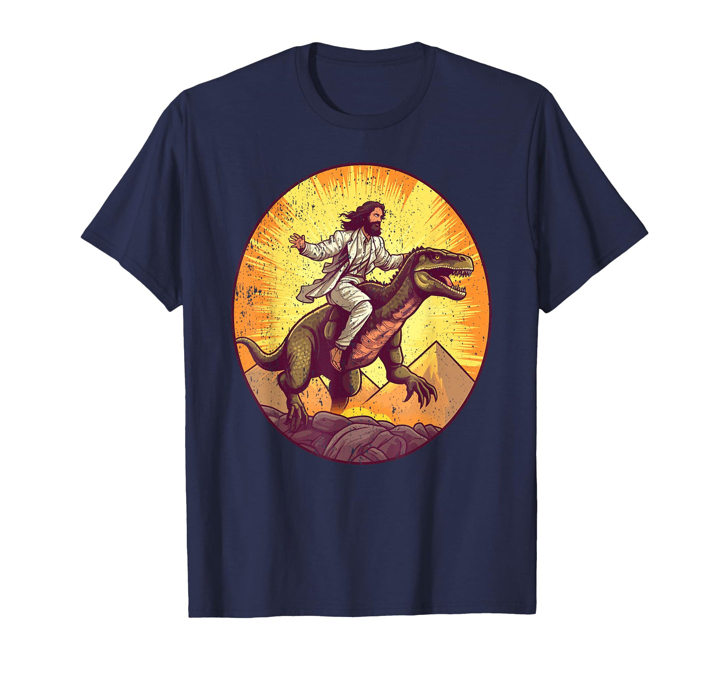 Jesus Riding T-Rex I Jesus Christ On Dinosaur T-Shirt