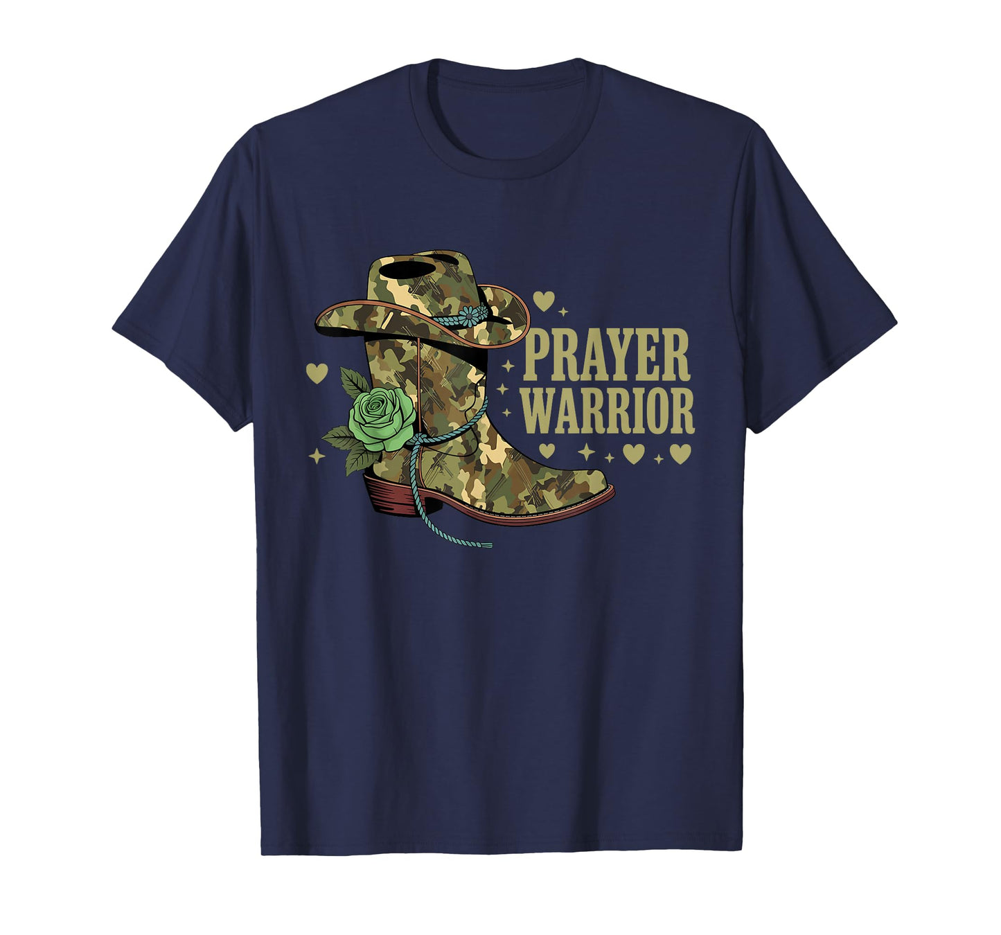 Boots Hat Prayer Warrior Faith God Jesus Christian Western T-Shirt