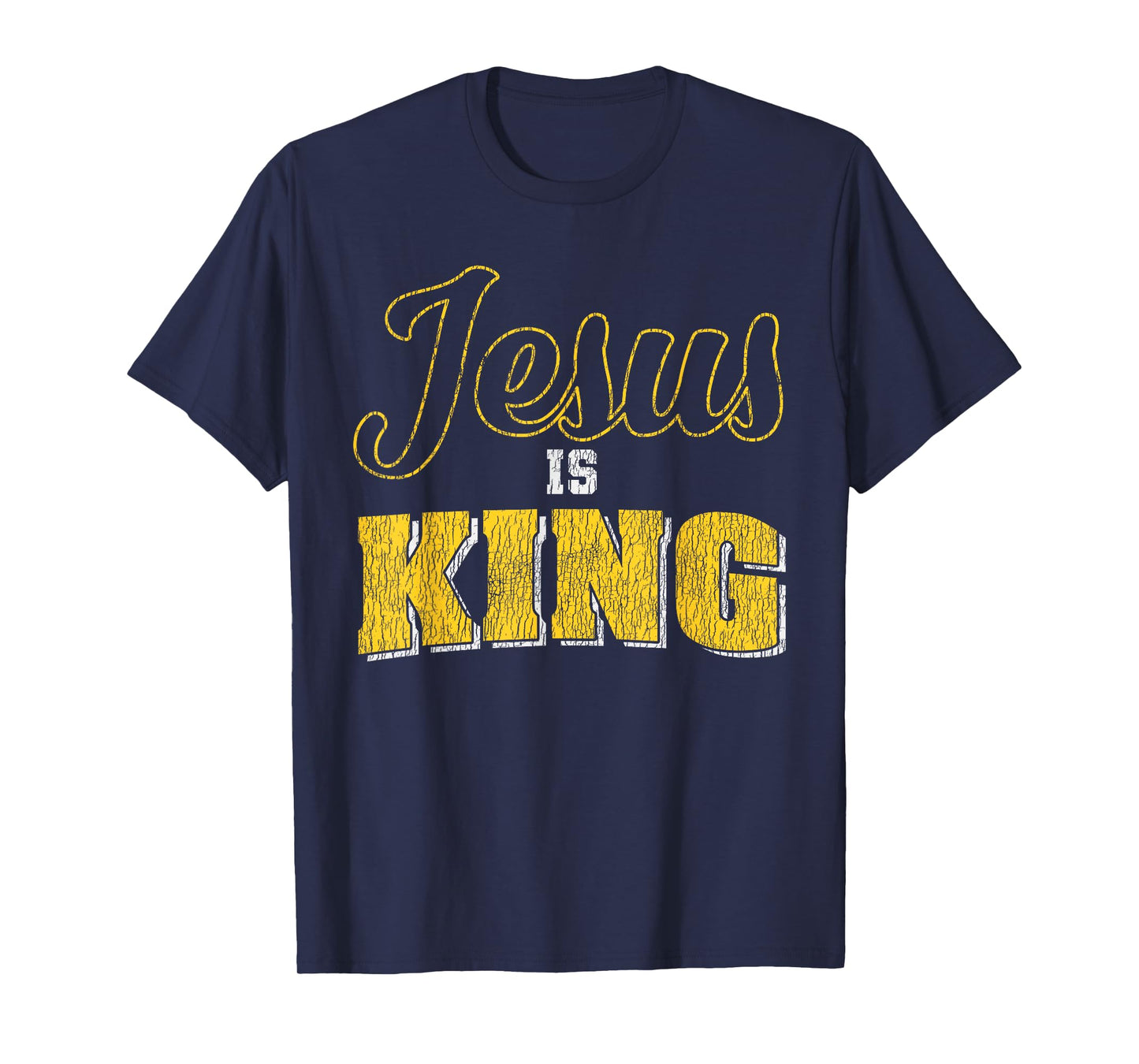 Vintage Jesus Is King Bible Quote Faith Religious Christian T-Shirt