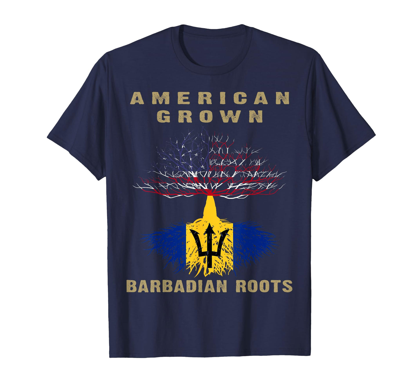 Barbados Bajan Barbadian Heritage Proud Half Barbadian Flag T-Shirt