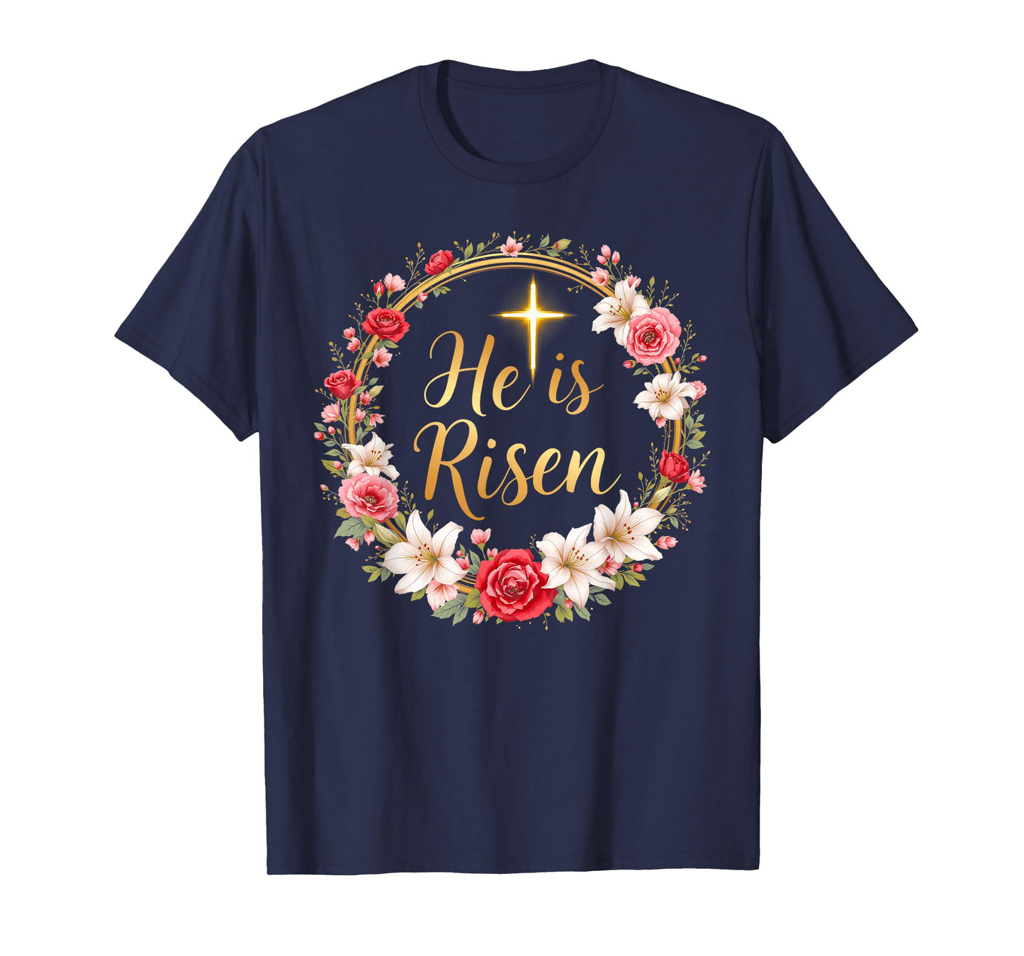 He Is Risen Jesus Christian Hapy Easter Girl Women Daughter T-Shirt