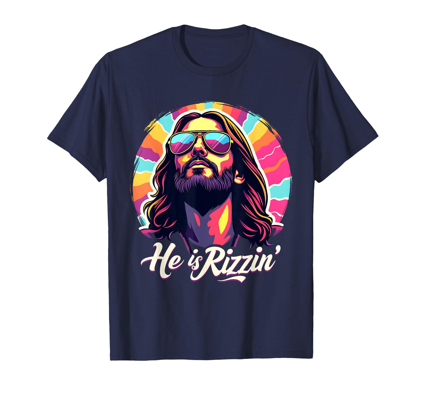 Retro Vintage Jesus Christian He Is Rizzin' Jesus Is Rizzen T-Shirt