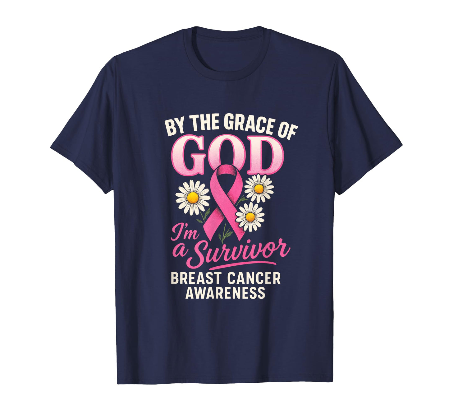 by The Grace of God - Breast Cancer Awareness T-Shirt