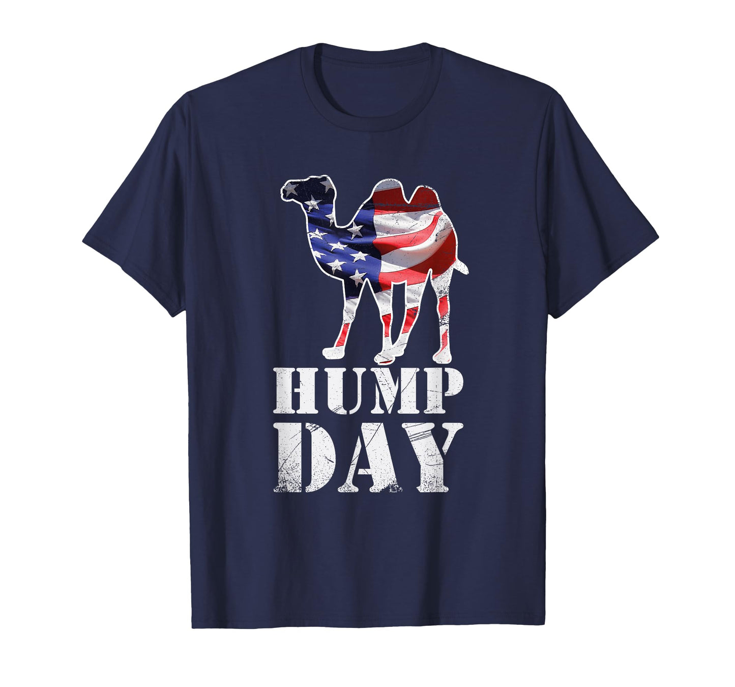 Hump Day American Flag Camel Themed Illustration Art Designe T-Shirt for Women Kids Men