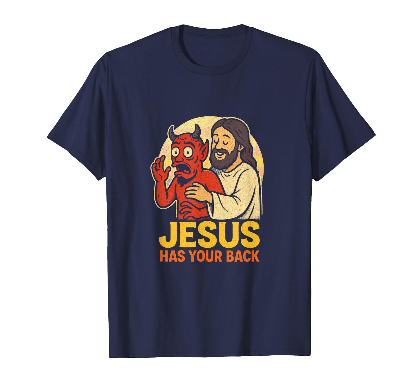 Jesus Has Your Back - Jesus Jiu Jitsu Retro T-Shirt