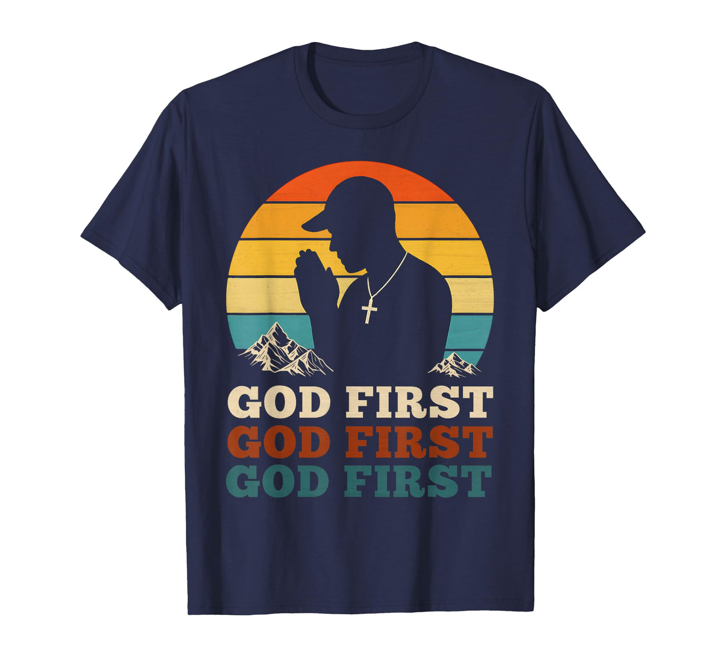 God First Vintage Christian Teenagers Hip Hop Praying Church T-Shirt
