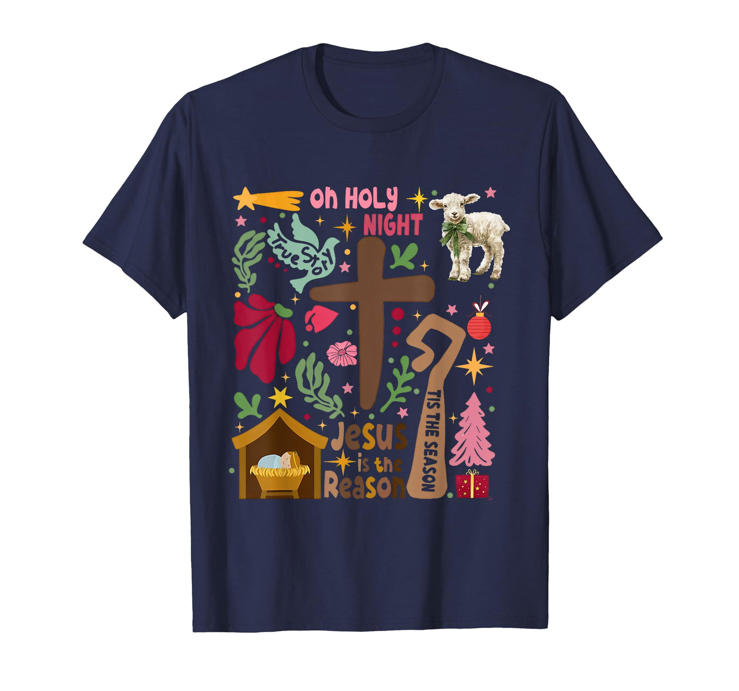 Jesus Christmas Christian Nativity Scene Christian Christmas T-Shirt