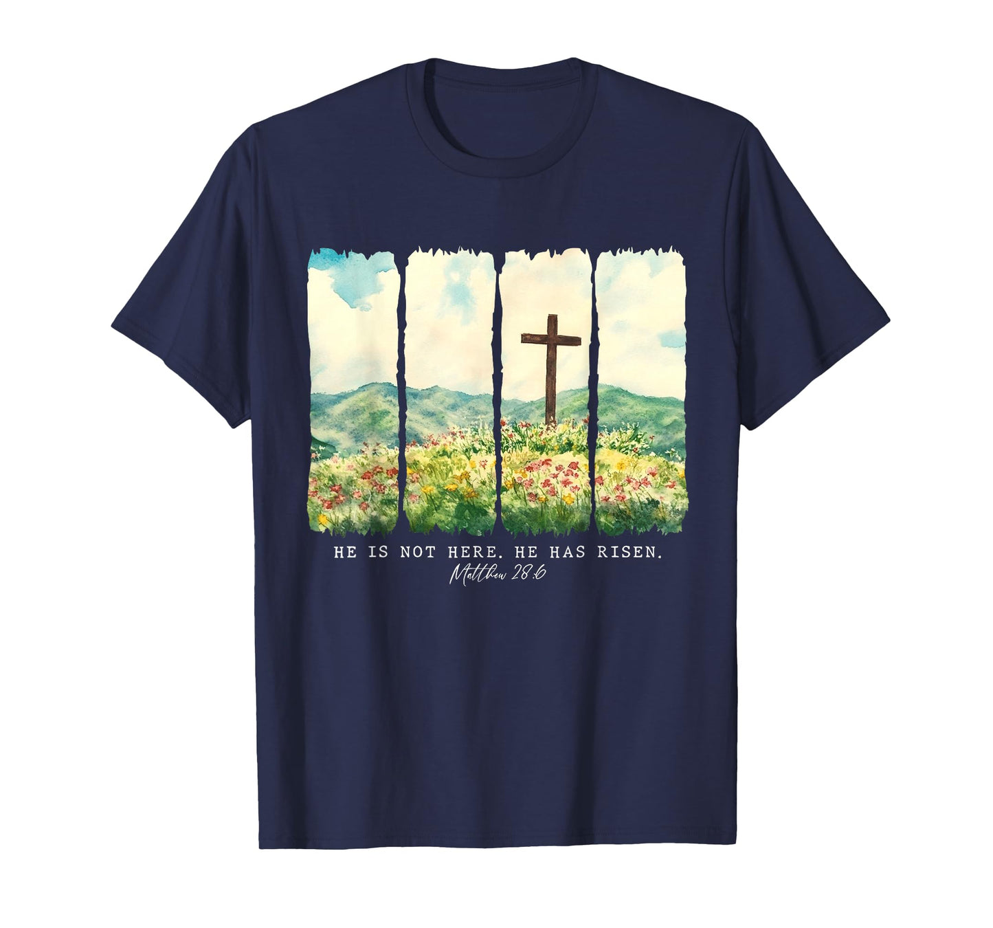He is Not Here He Has Risen Jesus Easter Christian Faith T-Shirt