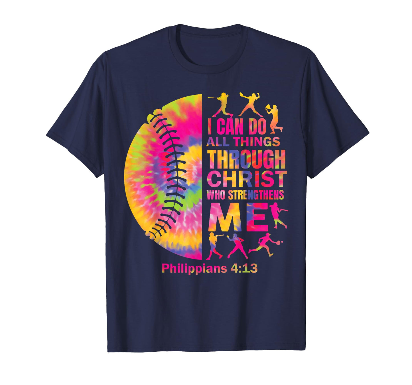 Softball-Shirt Women Girls Teen Christian Christ Tie Dye T-Shirt