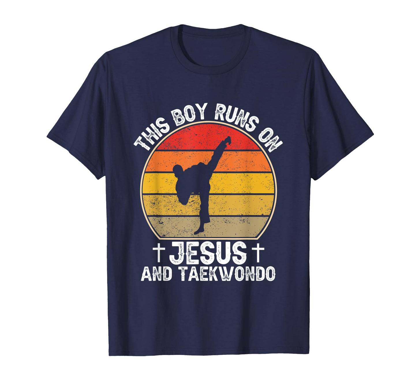 This Boy Runs On Jesus And Taekwondo - Christian Taekwondo T-Shirt