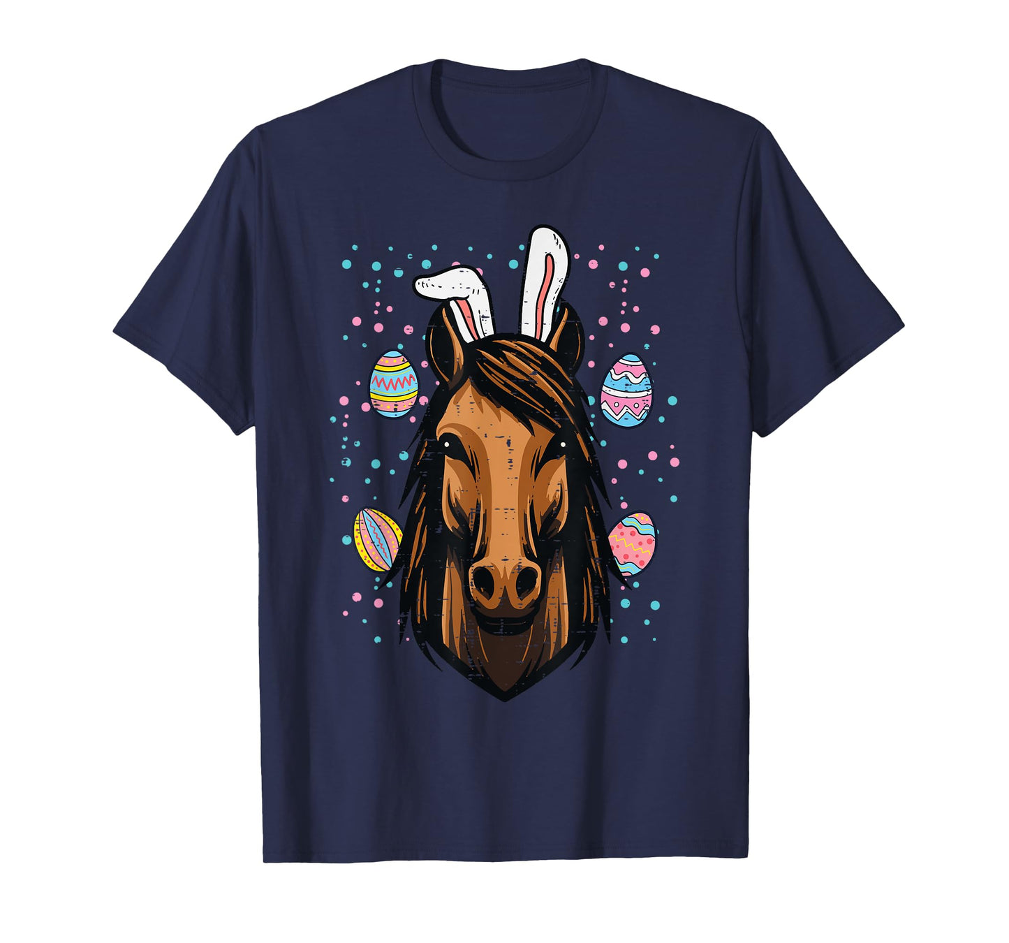 Easter Horse Bunny Ears Equestrian Farm Women Girls Kids Men T-Shirt