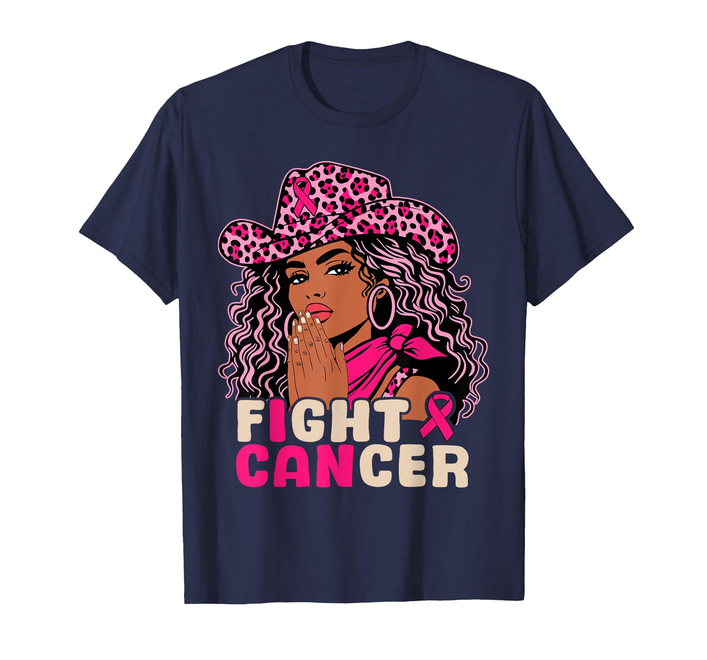 Fight Breast Cancer Afro Black Cowgirl Pray Western African T-Shirt