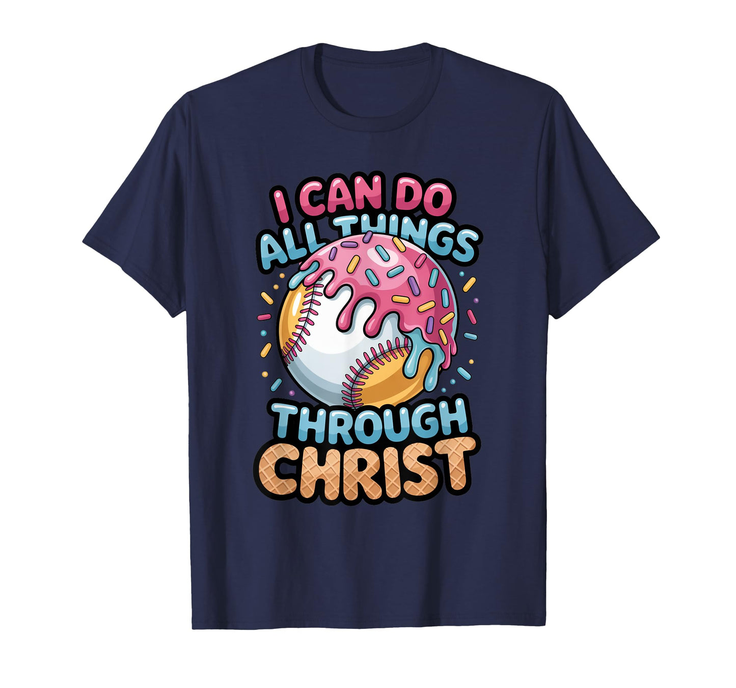 Ice Cream Drip Baseball Stuff Christian Baseball Shirts Boys T-Shirt