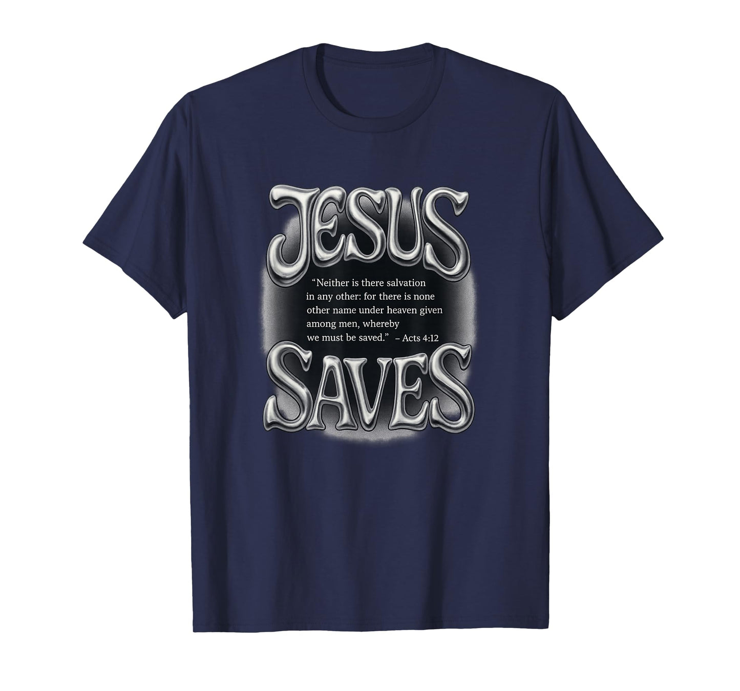 Jesus Saves | Acts 4:12 Retro Christian and Psychedelic T-Shirt