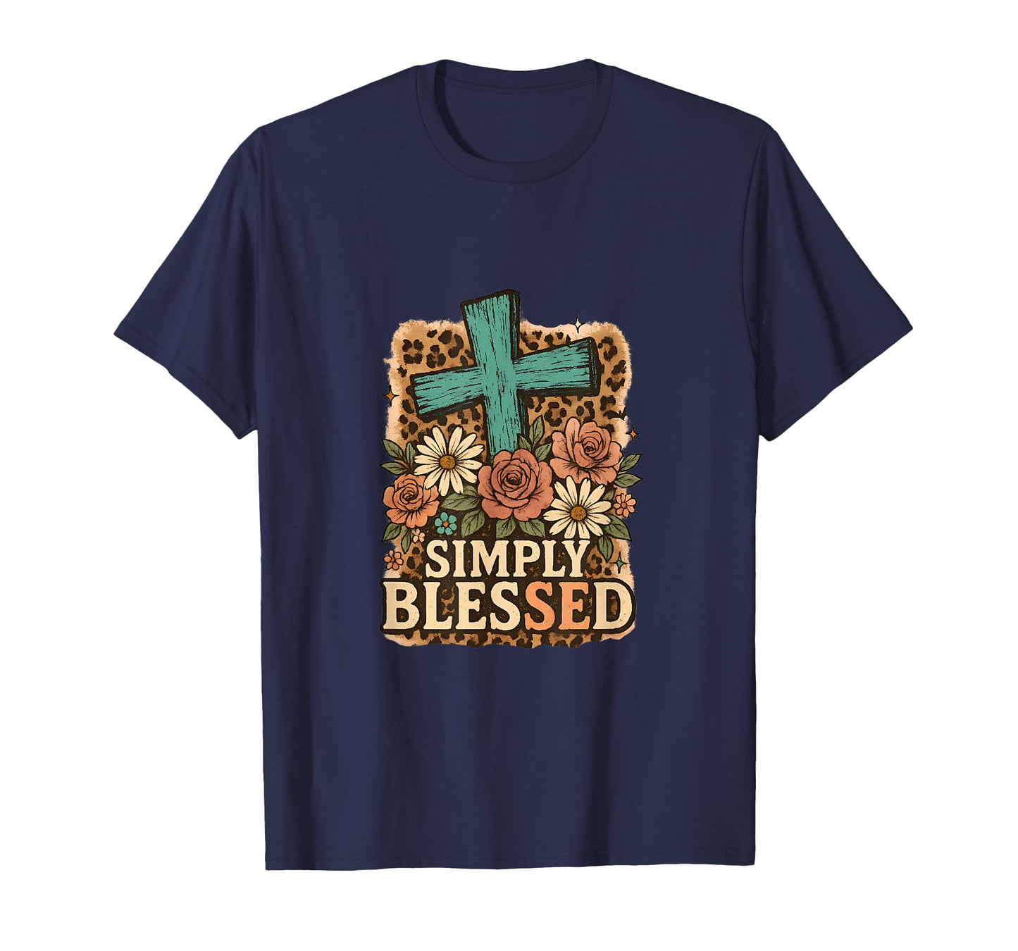 Simply Blessed Cute Christian Faith Gift Motivational Quote T-Shirt